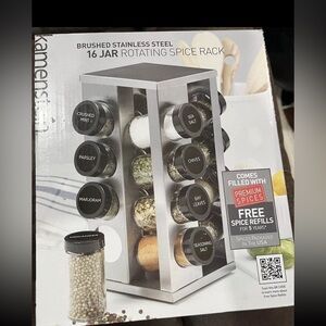 Kamenstein 16 Jar Revolving Stainless Steel Spice Rack New Unopened Box